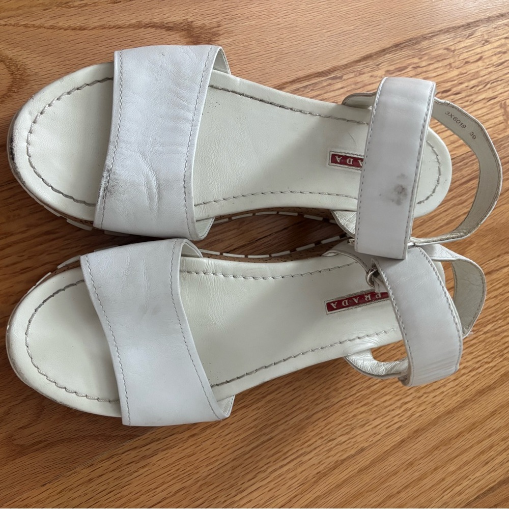 Prada Leather Slingback Sandals